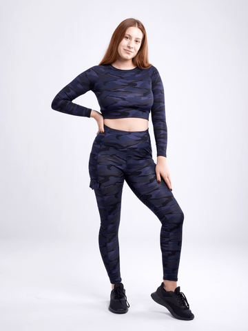 High-Waisted Leggings with Side Cargo Pockets