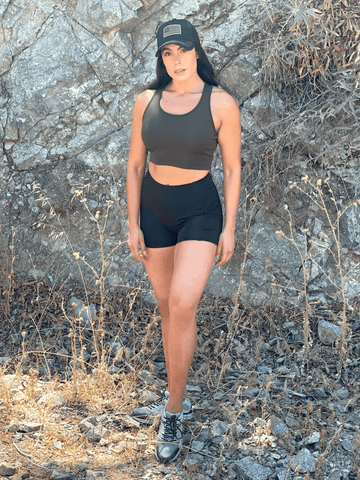 High-Waisted Athletic Shorts with Side Pockets