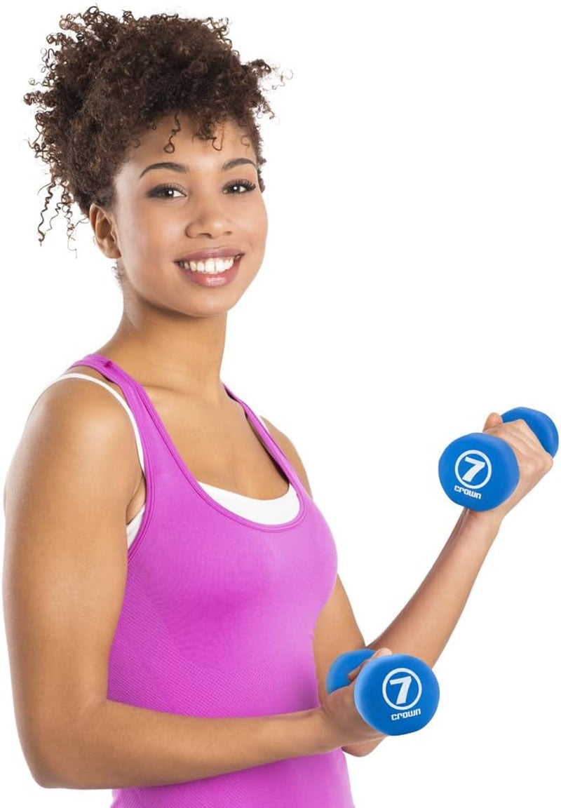 Set of 3 Pairs of Neoprene Body Sculpting Hand Weights with Stand by