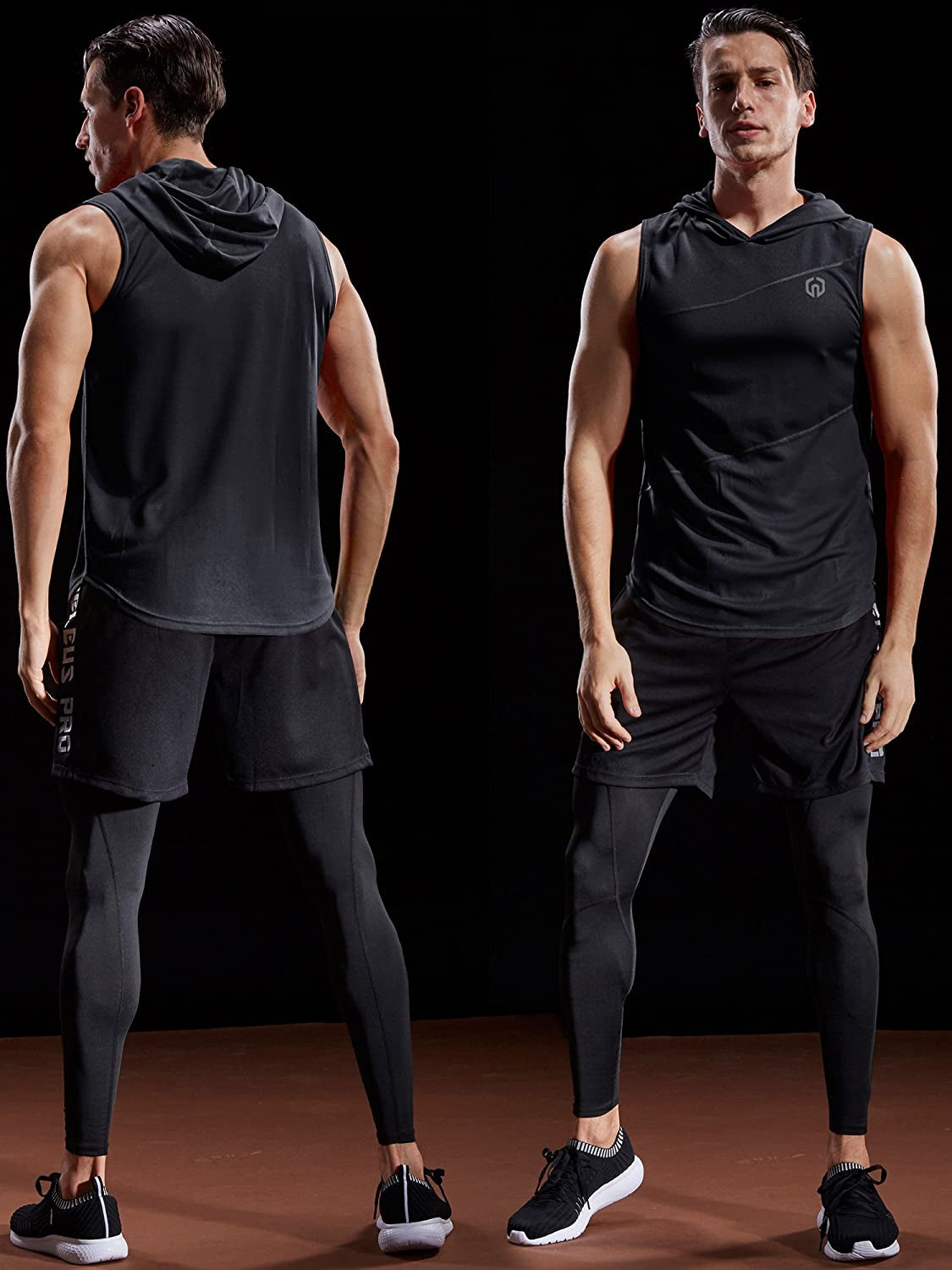 Dry Fit Workout Athletic Muscle Tank with Hoods Pack of 3