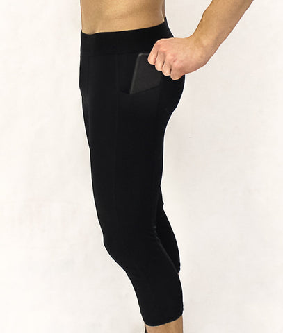 Black Purple Men's Pocket Tights