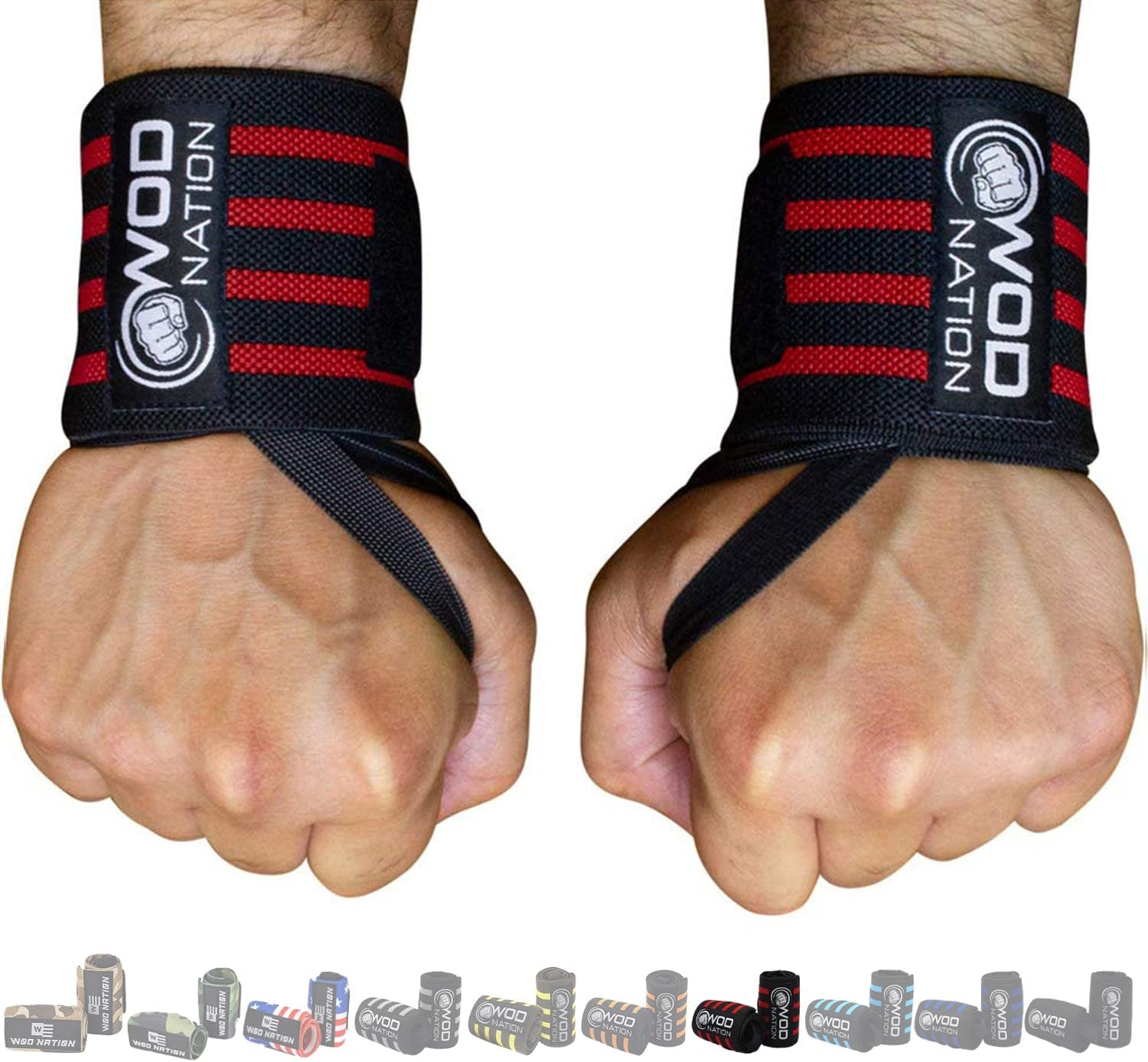 Wrist Wraps & Straps for Gym & Weightlifting (12", 18", 24") - Essential Weight Lifting Wrist Wraps & Gym Wrist Straps Support for Optimal Powerlifting Performance for Women & Men